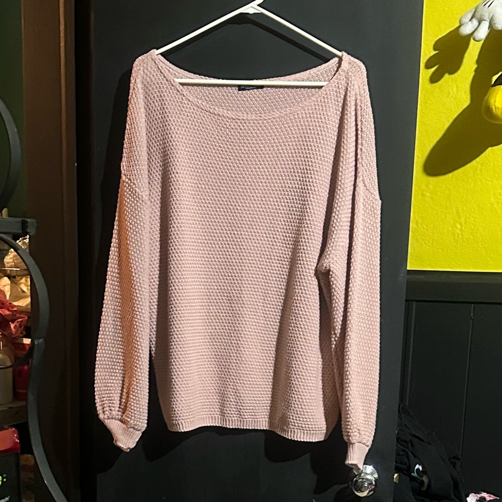 Nasty Gal Oversized Rose Pink Sweater sz L - Picture 2 of 6